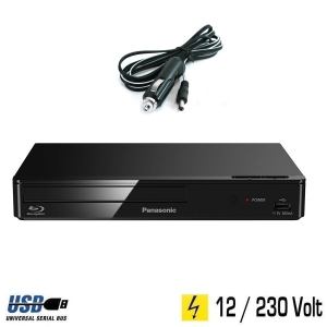 Panasonic Blu-ray Player schwarz mit HDMI, USB, 12 Volt &230 Volt fr Wohnmobil, Camping